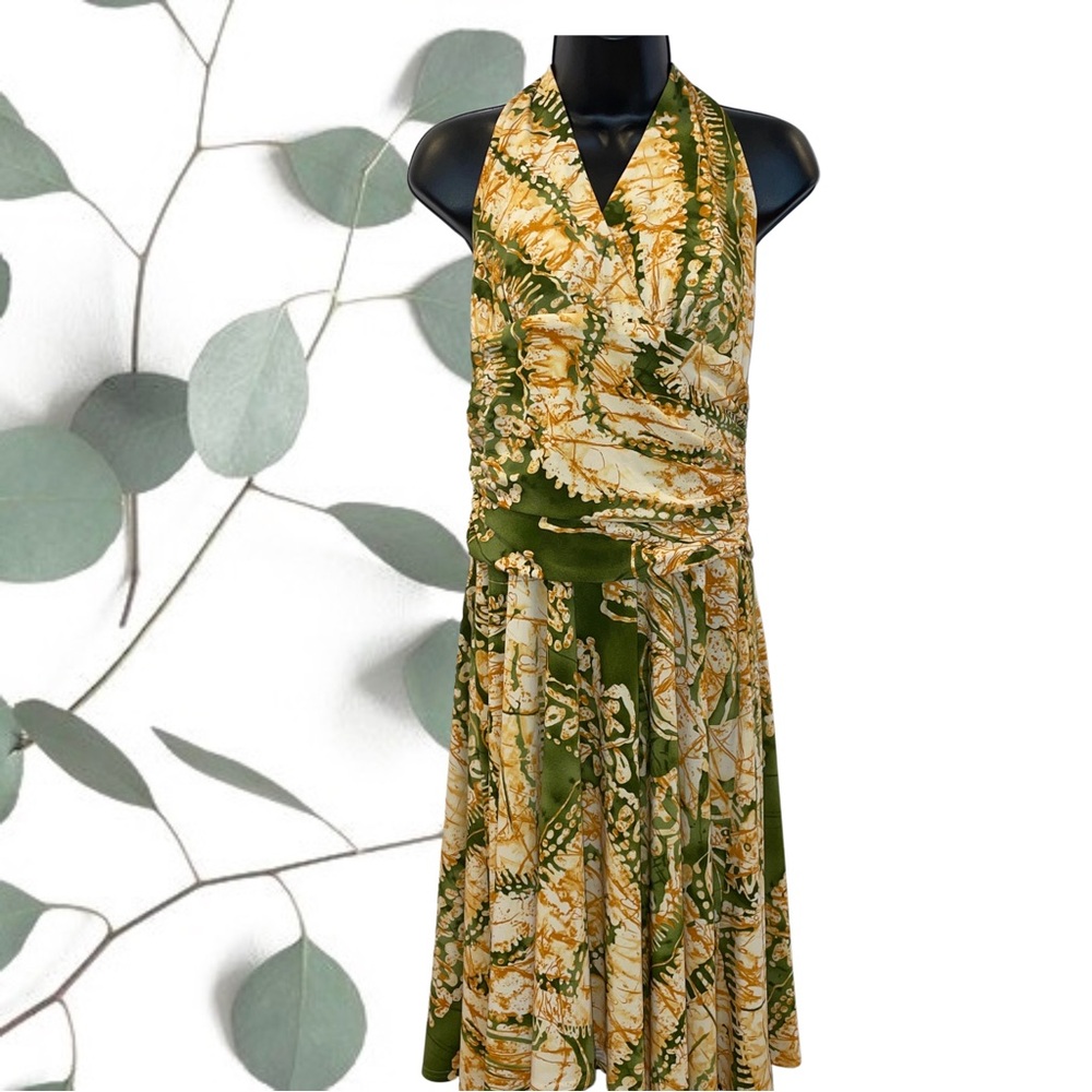 Tropical print halter dress by Jones New York